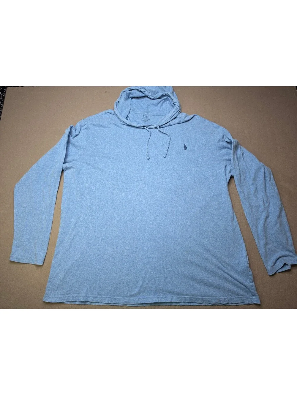 Polo Ralph Lauren Men’s XL Lightweight Hooded T-Shirt Blue Long Sleeve Pony Logo